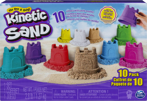KINETIC SAND 10 PACK WITH CASTLE MOULDS