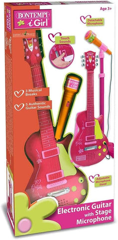 BONTEMPI ELECTRONIC ROCK GUITAR AND MICROPHONE STAND - GIRL