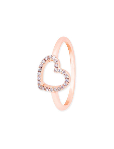 HEART ROSE GOLD RING - SIZE 7