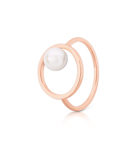 ROMI ROSE GOLD PEARL RING SIZE 7