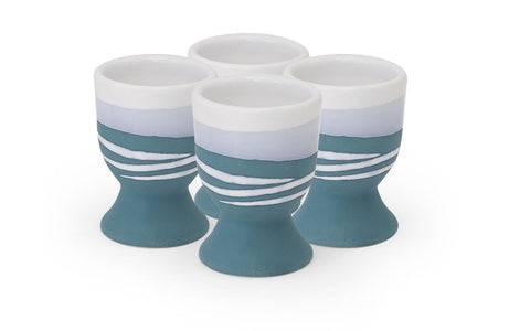 PAUL MALONEY SET OF 4 EGG CUPS - TEAL