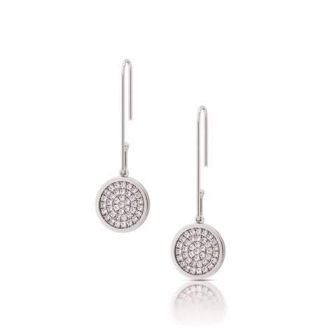 ROMI SILVER BENT PAVE EARRINGS