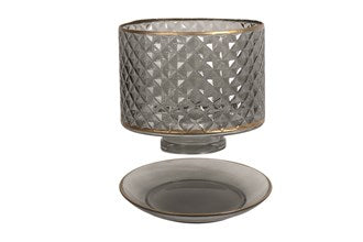 Jar Shade & Tray Set (Quilted Glass)