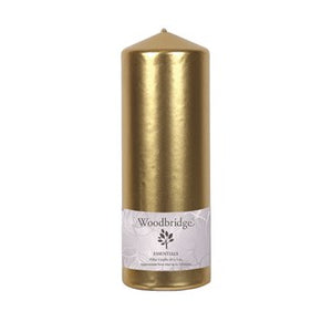 Unscented Pillar Candle (Gold Metallic)