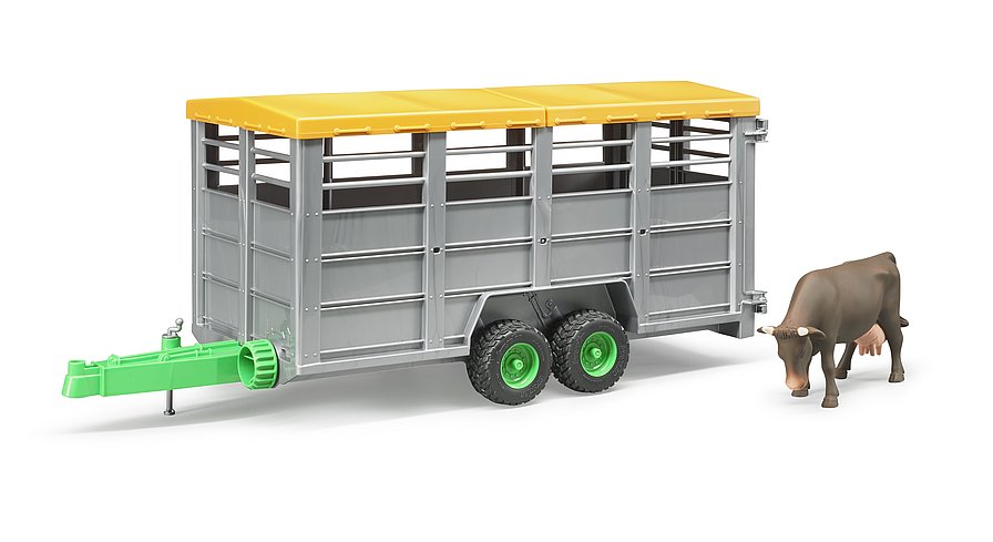 BRUDER LIVESTOCK TRAILER WITH 1 COW