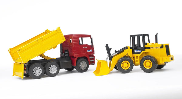 BRUDER 2752 MAN TGA CONSTRUCTION TRUCK WITH ARTICULATED ROAD LOADER