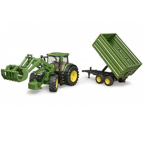 JOHN DEERE 7R 350 WITH FRONT LOADER & TIPPING TRAILER