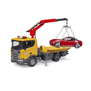 BRUDER SCANIA SUPER 560R TOW TRUCK WITH BRUDER ROADSTER