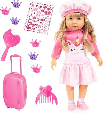 46cm CHARLENE UNICORN DOLL WITH SOUND & ACCESSORIES