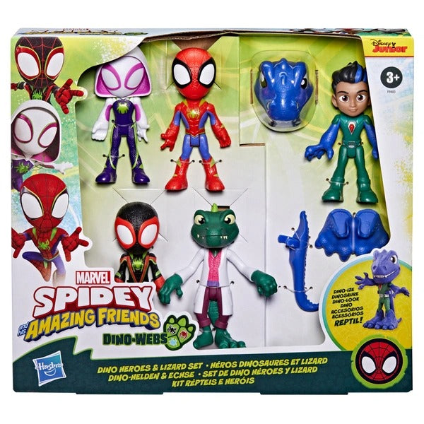 SPIDEY & HIS AMAZING FRIENDS - DINO WEBS, DINO HEROS & LIZARD SET