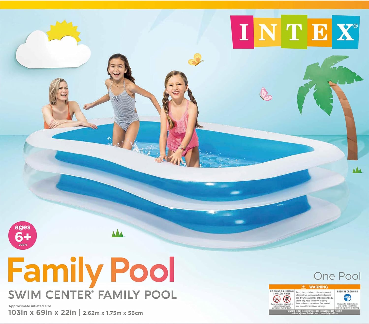 2 RING FAMILY POOL 103" x 69" x 22"