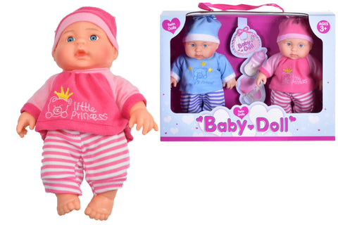 9" TWIN PACK BABY DOLLS - PINK & BLUE