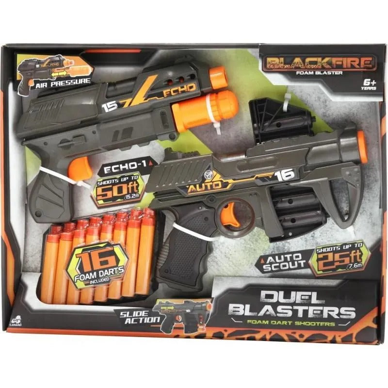 BLACKFIRE-DUEL BLASTERS WITH 16 DARTS