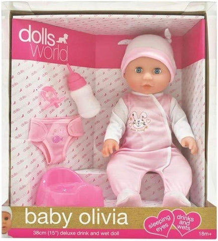 15" BABY OLIVIA - DRINKS AND WETS