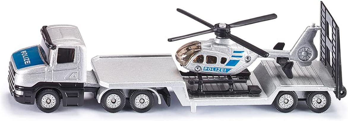 1:87 POLICE LOW LOADER W/HELICOPTER