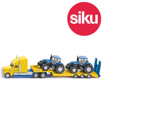 1:87 TRUCK WITH 2 NEW HOLLAND TRACTORS