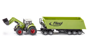 CLAAS 1:50 TRACTOR WITH FRONT LOADER, DOLLY & TIPPING TRAILER