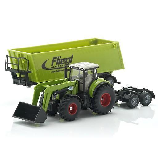 CLAAS 1:50 TRACTOR WITH FRONT LOADER, DOLLY & TIPPING TRAILER