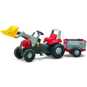 ROLLY JUNIOR RED TRACTOR, TRAILER & LOADER