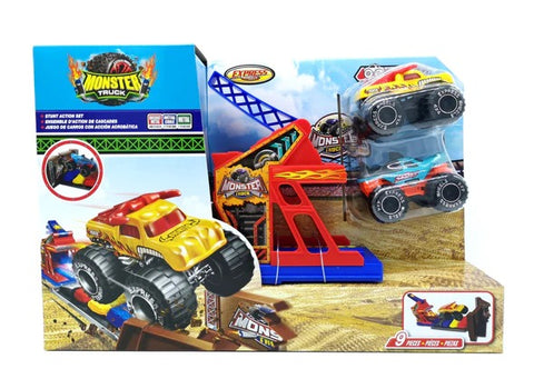 EXPRESS WHEELS 8PC MONSTER TRUCK STUNT PLAYSET