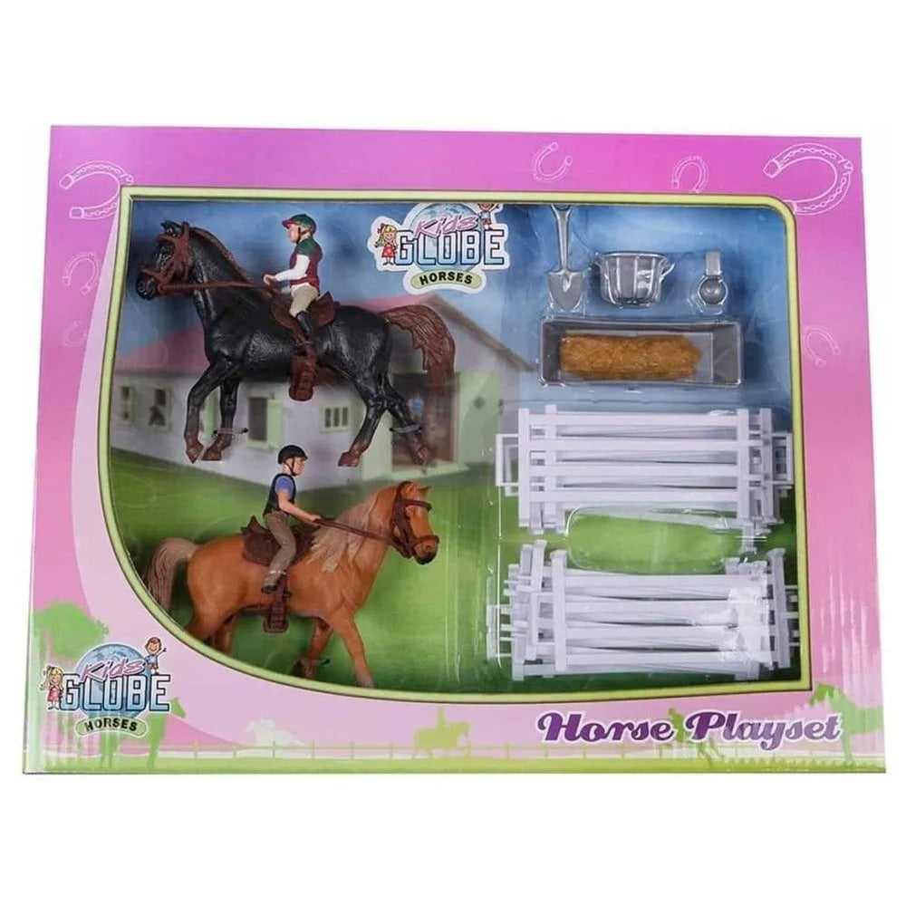 KIDS GLOBE HORSE SET WITH 2 HORSES