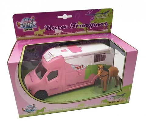 DIE CAST PINK TRACTOR & TRAILER WITH LIGHT & SOUND