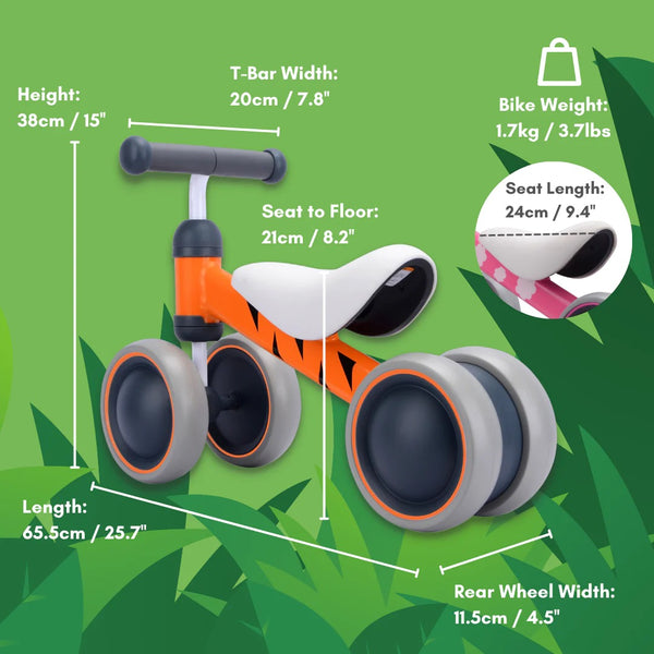 ORANGE TIGER BENNY BABY BALANCE BIKE