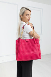 Woven Design Bag-In-Bag Set Bag