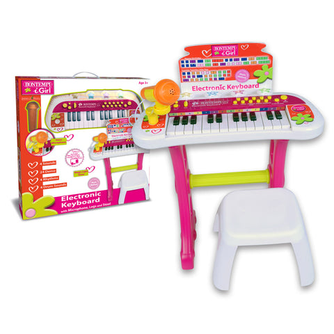 BONTEMPI ELECTRONIC KEYBOARD WITH LEGS, MICROPHONE AND STOOL