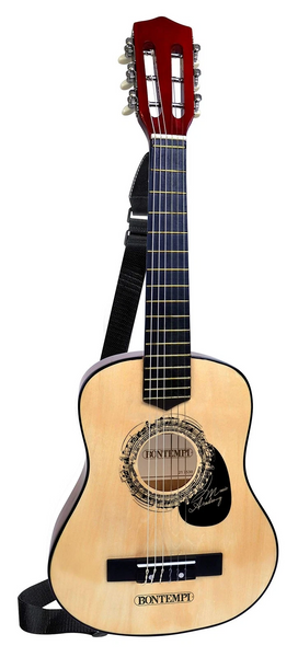WOODEN GUITAR WITH SHOULDER STRAP