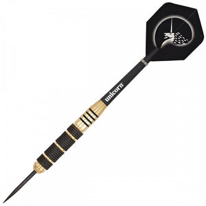 UNICORN CORE PLUS WIN BRASS DARTS - 23G, BLACK & GOLD