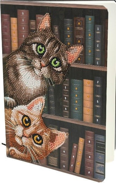 CATS IN THE LIBRARY CRYSTAL ART NOTEBOOK