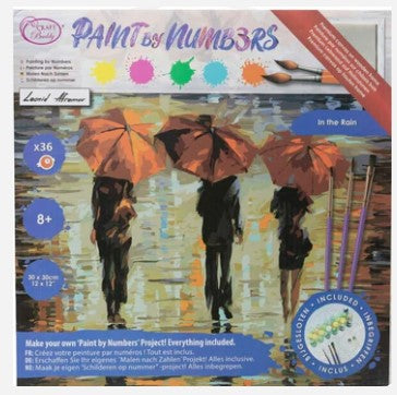 "IN THE RAIN" PAINT BY NUMBERS KIT 30 X 30CM