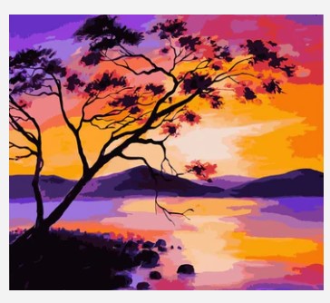 "SUNSET" 40 X 50CM PAINT BY NUMBERS KIT