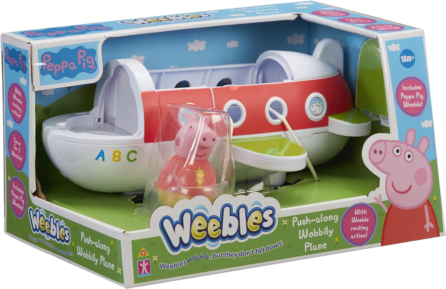 PEPPA PIG WEEBLES PUSH-ALONG WOBBILY PLANE