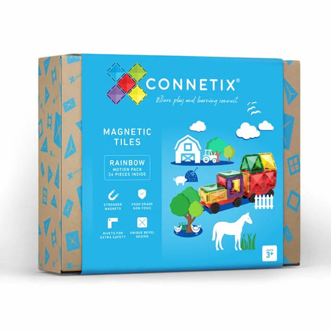 RAINBOW MOTION PACK 24PC MAGNETIC TILES
