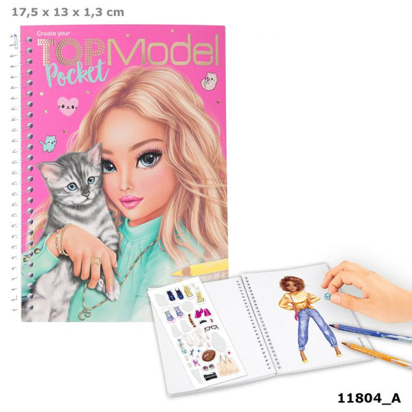 TOP MODEL 120 PAGE POCKET COLOURING BOOK