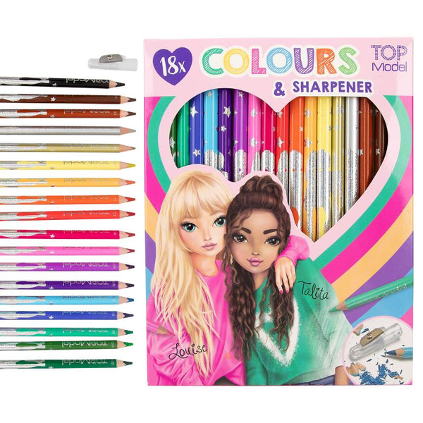 18 Colouring Pencils with Sharpener