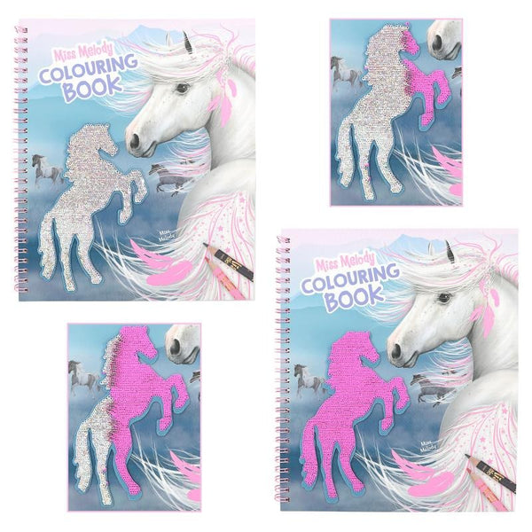 MISS MELODY COLOURING BOOK WITH REVERSIBLE SEQUINS