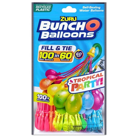 BUNCH O BALLOONS - TROPICAL PARTY WATER BALLOONS PACK OF 100