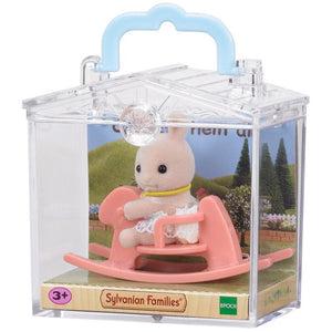 SYLVANIAN FAMILIES BABY CARRY CASE RABBIT ON ROCKING HORSE