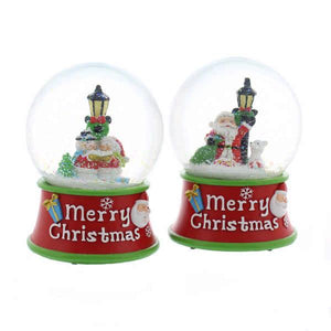 14cm 2 Asstd Musical Santa Globes
