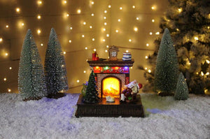 20cm Bo Lit Fireplace with Moving Tree