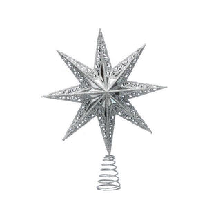 35cm Silver Star Cut Out Tree Topper