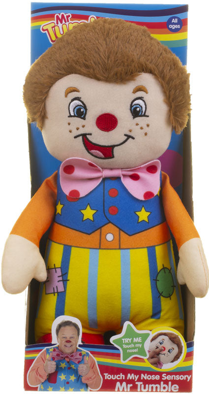 MR TUMBLE TOUCH MY NOSE SENSORY SOFT TOY