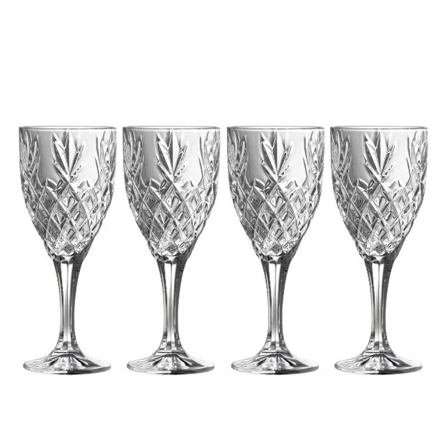 GALWAY CRYSTAL RENMORE GOBLETS GLASS SET OF 4
