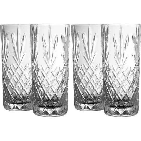 GALWAY CRYSTAL RENMORE HI BALL SET OF 4