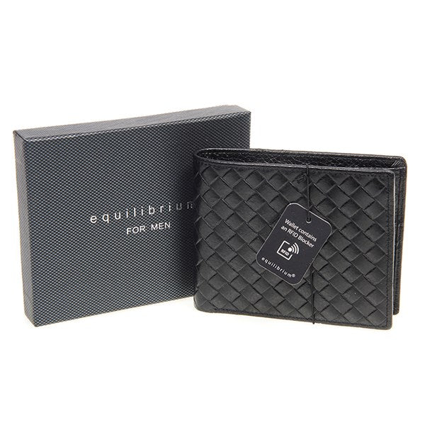 Patterned RFID Leather Wallet (EQ For Men)