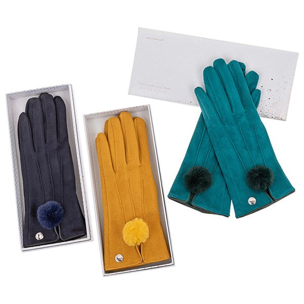 Stylish Pom Pom Boxed Gloves