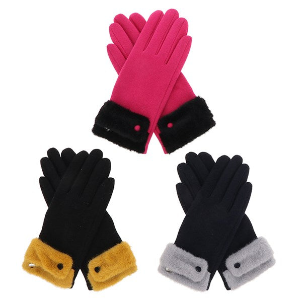 Contrast Strap Gloves (Two Tone)